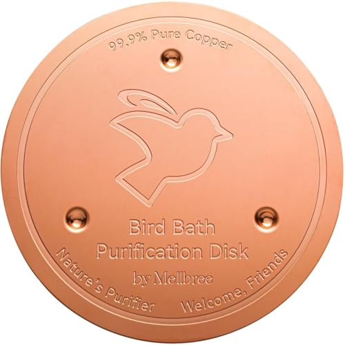 Mellbree Bird Bath Copper Disk, 0.6mm Reinforced 99.99% Pure Copper Cleaning Disk for Physical Safe Clean Water All-Season, Universal Fit for Outdoor