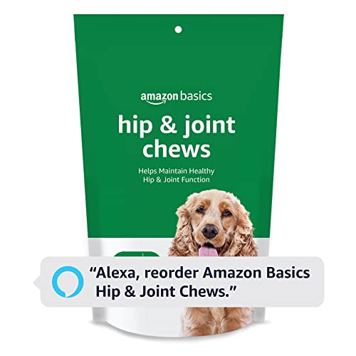 Basics Dog Hip & Joint Daily Supplement Chews with Glucosamine, MSM, and Vitamin C, Duck Flavored, 120 Count (Previously Solimo)