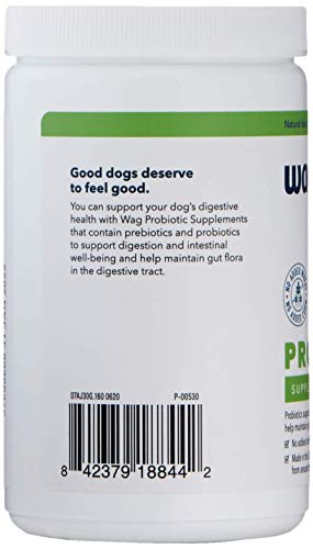 Brand - Wag Probiotic Supplement Chews for Dogs, Supports Digestive Health and Gut Flora, Natural Duck Flavor, 160 Count, Pack of 1