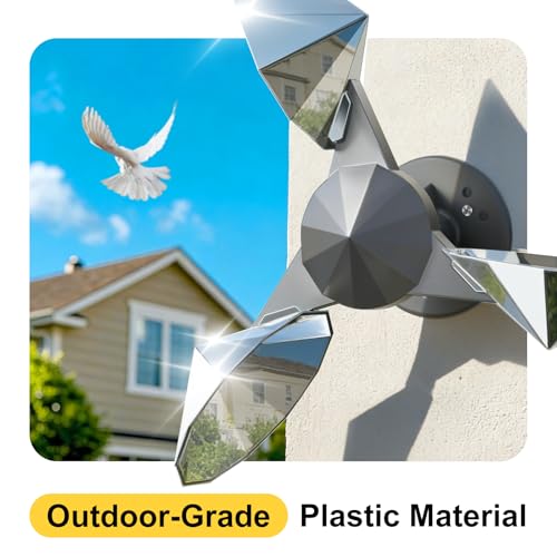 OFFO 3 PCS Bird Scare Reflective Device, Bird Reflector with Plastic Base for Outside, Keep Pigeon Woodpeckers and Sparrows Away for Outdoor Boats