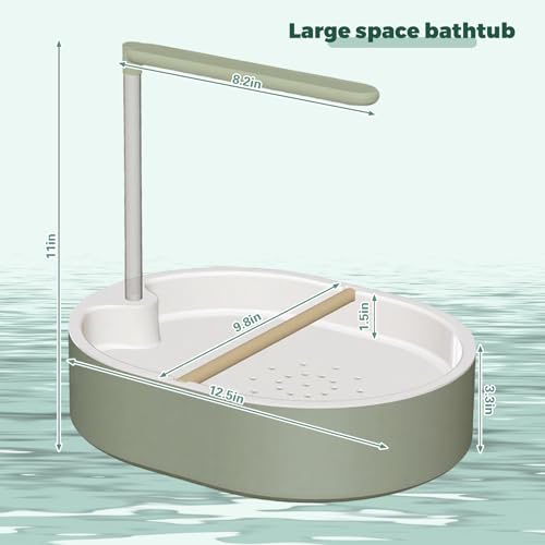 Parrot Bathtub Bird Automatic Bath Shower,Large Bird Shower Fountain Indoor Bathtub with Running Water, Contains USB and Pump,for Pet Birds, African