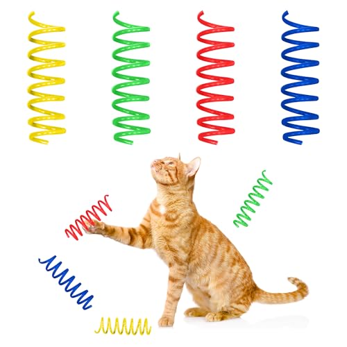 SPOT Colorful Springs Cat Toys – 3" Bouncy Coils for Indoor Cats & Kittens to Swat, Chase & Bite, Safe Lightweight Plastic, Interactive Enrichment