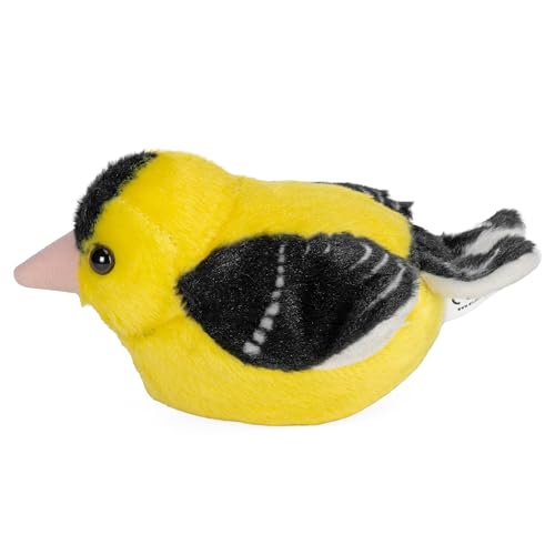 Wild Republic Audubon Birds American Goldfinch Plush with Authentic Bird Sound, Stuffed Animal, Bird Toys for Kids and Birders