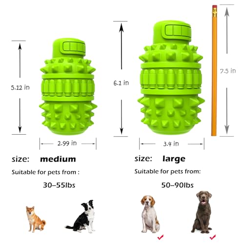 PIFFZEDO Dog Toys for Aggressive Chewers,Interactive Natural Rubber Chew & Squeaky Toy for Large Medium Breed,Dog Toothbrush,Tough & Durable