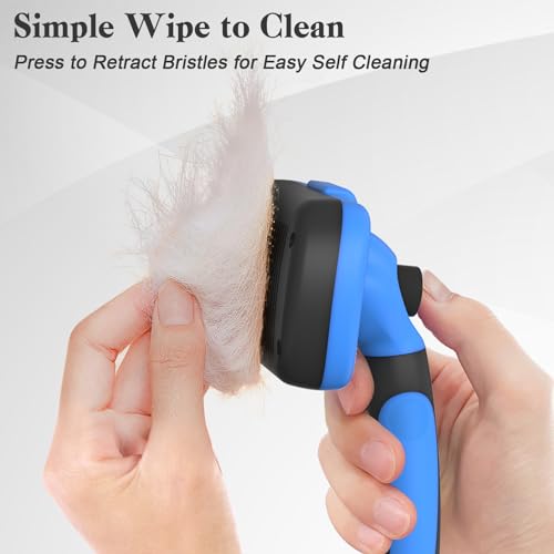 Swihauk Self Cleaning Slicker Brush - Skin Friendly Deshedding Grooming Tool for Dogs & Cats, Suitable for Shedding & Haired Pets, with Pet Supplies