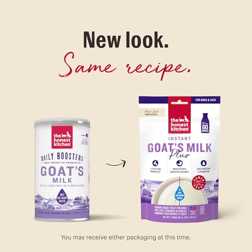 The Honest Kitchen Human Grade Instant Goat's Milk with Probiotics for Dogs and Cats, 5.2 Ounces