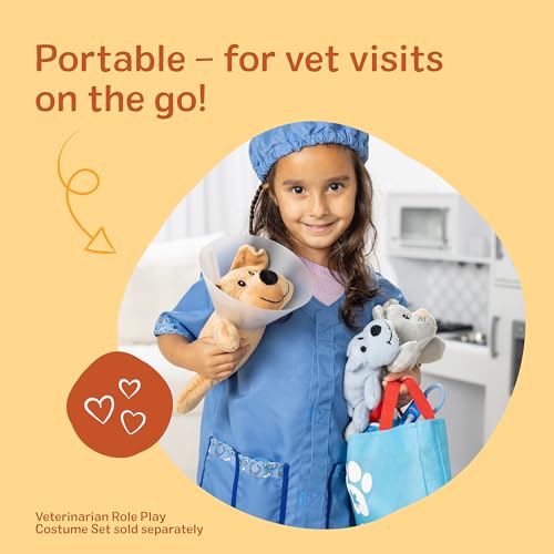 Melissa & Doug Examine and Treat Pet Vet Play Set, 24-Piece Animal Doctor Playset with Dog & Cat Plushies, Pet Doctor Kit & Accessories, Preschool