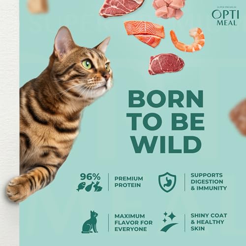 Optimeal Wet Cat Food Variety Pack - Grain Free Tender Morsels, High Protein Premium Nutrition Made with Natural European Ingredients in Savory