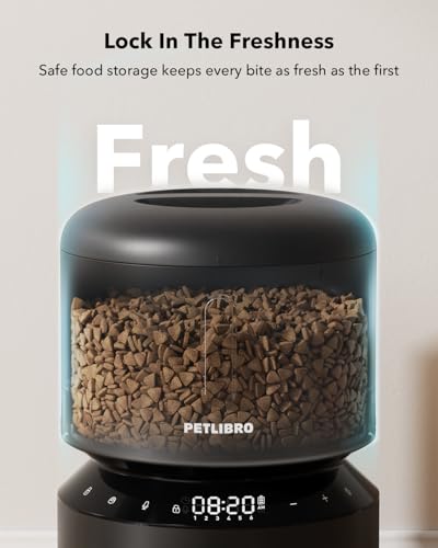 PETLIBRO Automatic Cat Feeder – 3L Programmable Pet Food Dispenser with Airtight Storage, Timed Portion Control, Voice Meal Call & Dual Power Supply