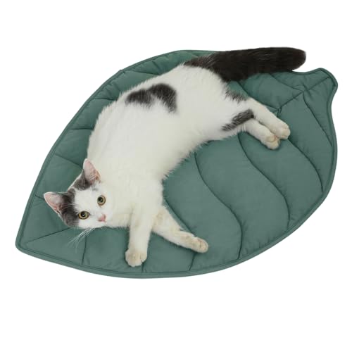 Letalong 30 X 20 Inch Leaf Shaped Cotton Cat Bed Pad, Warming Cat Mat, Pet Warming Pad for Cats, Warmer Mat for Feral and Indoor Cats, 2025 Enlarged