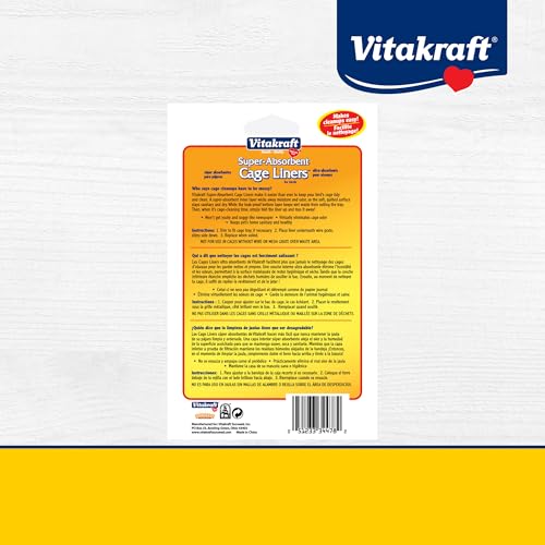 Vitakraft Cage Liners for Birds - For Parrot, Parakeet, Conure, and Cockatiel Cages White 20" X 18" 7 Count, Premium Absorbent Liner