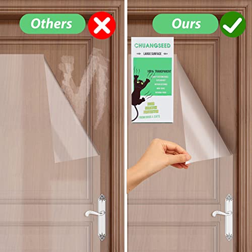 Door Protector from Dog Scratching 118" x 8.2" Cat Scratch Door Frame Single Side Adhesive Protector Anti Dog Scratch Door Guard for Dogs Clear