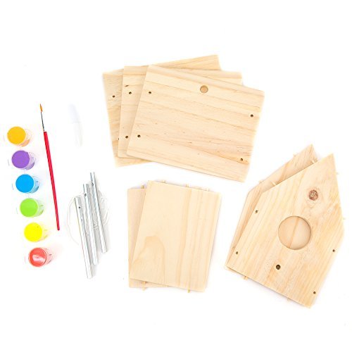 Made By Me Build & Paint Your Own Wooden Toys, DIY Wood Craft Kit, Easy to Assemble, Birdhouse