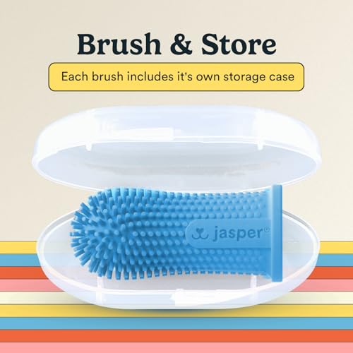 Jasper Dog Toothbrush, 360 Dog Tooth Brushing Kit, Finger Toothbrush, Cat Tooth Brush, Teeth Cleaning, Pet Tooth Brush for Small & Large Pets, Pet