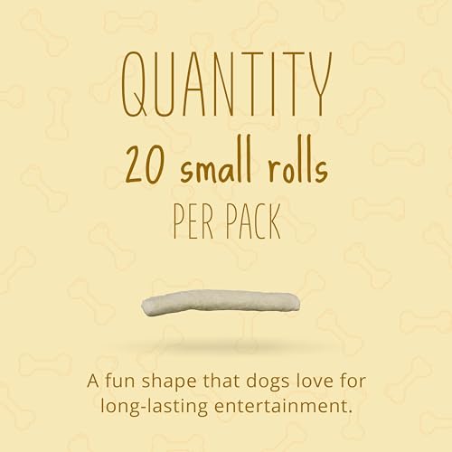 Better Belly Originals Natural Chicken Liver Flavor Small Rolls 20 Count, Highly Digestible Rawhide