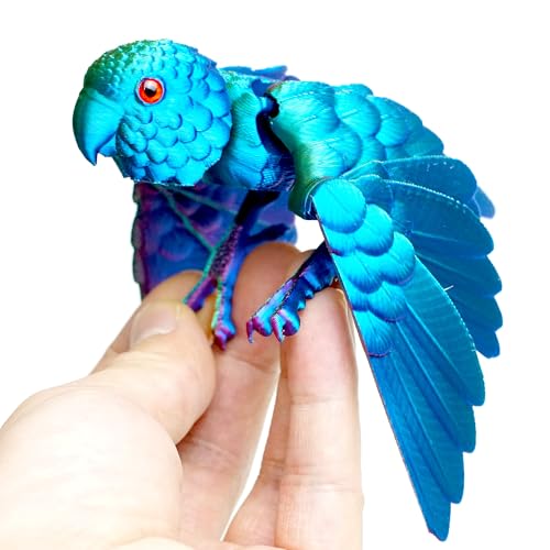 3D Printed Parrot Fidget Toys,Bird with Flexible Wing,Threedee Printing Animals Stuff,Home Office Decor Skeleton Dragon,Festival Gifts Action