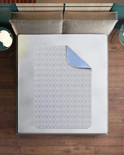 Washable Bed Pads 34" x 36" - 4 Pack, Grey, Waterproof Bed Pads for Incontinence, Bed Wetting Pads for Bed, Sofa, Floor, Resuable Underpads for