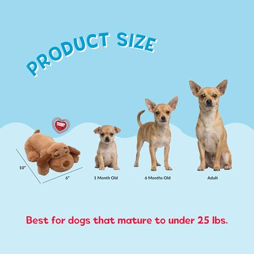 Snuggle Puppy Junior, Heartbeat Puppy Toy for Small Breeds, Smaller Plush Dog Toy with Real-Feel Pulse, Designed for Crate Use and Early Routines