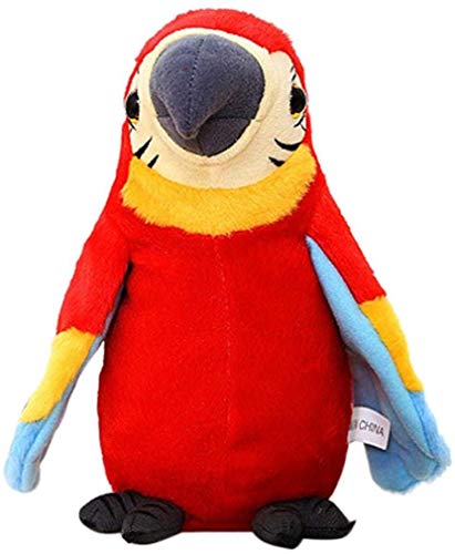 Talking Macaw Parrot Repeat What You Say Stuffed Animal Plush Toy Electronic Record Animated Bird Shake Wings Speaking Parrot Pet Plush Interactive