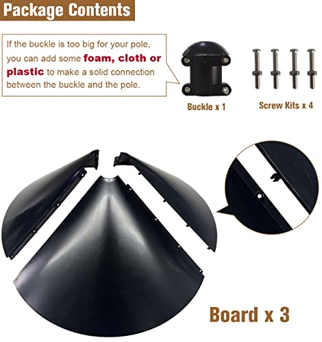Garbuildman Squirrel Baffle for Bird Feeder Pole, Outside Pole Mount Bird House Guard for Outdoor Shepherd’s Hook, 19 Inch Diameter, 1 Pack