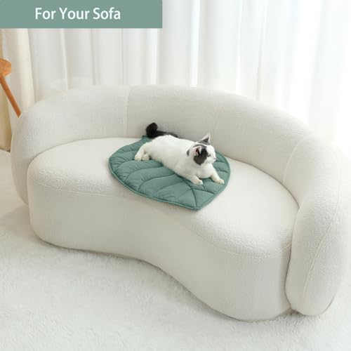 Letalong 30 X 20 Inch Leaf Shaped Cotton Cat Bed Pad, Warming Cat Mat, Pet Warming Pad for Cats, Warmer Mat for Feral and Indoor Cats, 2025 Enlarged
