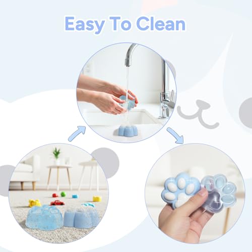 2-Pack Taba Squishy Cat Paw Sensory Fidget Toys Adults, Anxiety Stress Relief Squeeze Toy, Soft Cute Kawaii Squishy’s for Desk, School (Blue)