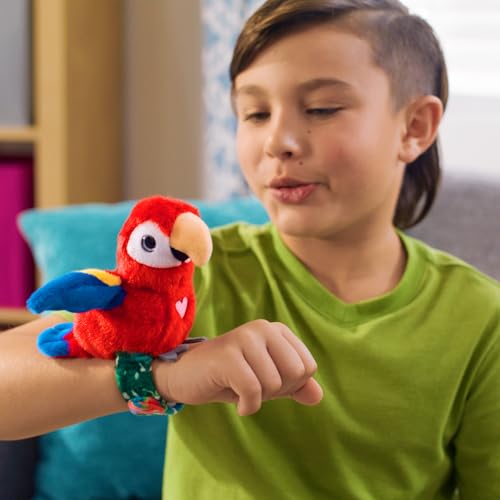 Birds 2 Pack - Oriole & Red Parrot - Slap Bracelet Interactive Plush Toy Birds, They Chat-Sing-Mimic Each Other, Flap Wings, Kids 3+