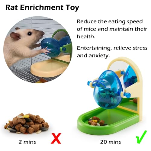 Rat Enrichment Toys, Interactive Foraging Toys For Rats, Intelligence Growth Rat Enrichment Puzzle Games, Treat Dispensing Slow Feeder for Rats Cage