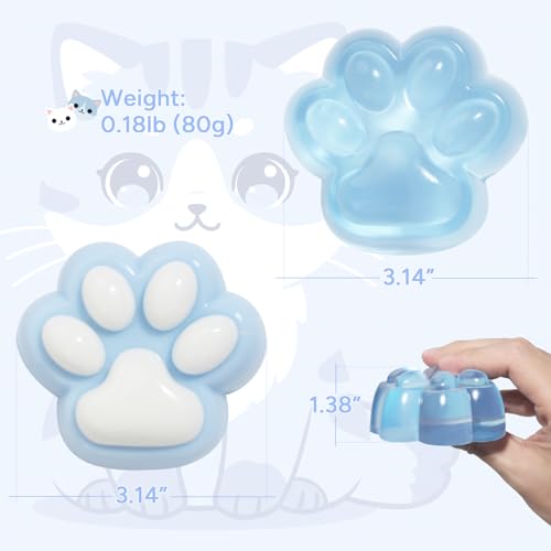 2-Pack Taba Squishy Cat Paw Sensory Fidget Toys Adults, Anxiety Stress Relief Squeeze Toy, Soft Cute Kawaii Squishy’s for Desk, School (Blue)