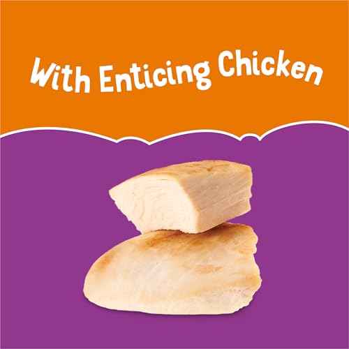Purina Friskies Pureed Cat Food Topper, Lil’ Shakes With Enticing Chicken Lickable Cat Treats - (Pack of 16) 1.55 oz. Pouches