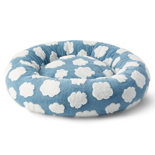 LE SURE Shown on TV Donut Dog Bed Medium Size Dog - Round Cat Beds Indoor as Bed Gift for Calming with Washable Cover, Cute Home Decor Bed with