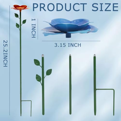 Bee Watering Station, Butterfly Feeder, Metal Bee Water Feeder with Flower Design,Elegant Outdoor Rose Yard & Patio Garden Decor (4PCS)