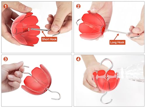 6-Pack Hummingbird Feeder Ant Guard-Large Ant Moat for Hummingbird Feeders, Outdoor Ant-Proof Handing Feeders Accessories,Twist & Clean Ant Guard,6