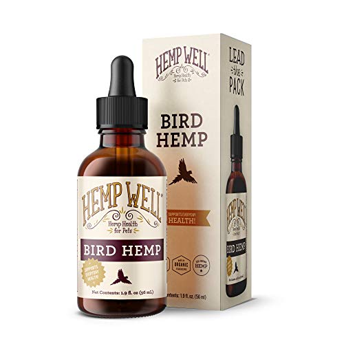Organic Hemp Well Bird Hemp Oil – 2 Ounces. Parrot, Parakeet, Cockatiel and All Birds for Supporting Health, Feather Plucking, Destructive Behavior