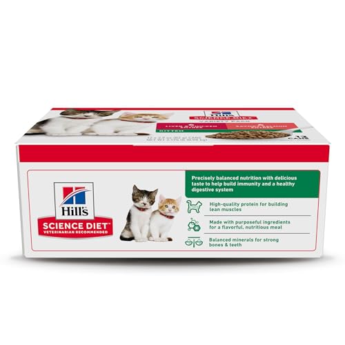 Hill's Science Diet Kitten Wet Cat Food Variety Pack, Liver & Chicken, Salmon Minced, 2.9 oz. Cans, 12-Pack