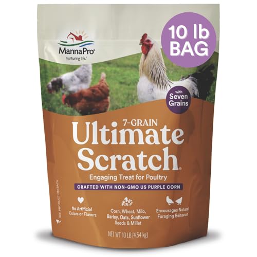 Manna Pro 7-Grain Ultimate Chicken Scratch – Non-GMO Scratch Grain Treat for Chickens, Hens and Other Birds – Natural Multigrain Blend for Poultry