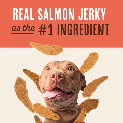 Waggin' Train Salmon Jerky Dog Treats for Skin and Coat Support, Made with 100% Real Salmon, No Grains and No Artificial Flavors or Colors, High