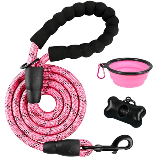 BARKBAY Dog Leashes for Large Dogs Heavy Duty Dog Leash 4/5/6 FT with Comfortable Padded Handle and Highly Reflective Threads for Medium Large Dogs