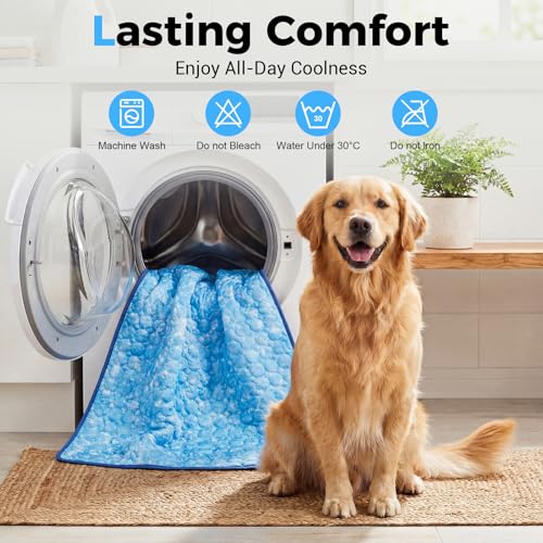 Dog Cooling Mat, Large Cooling Pad for Dogs Cats, Portable Self Cooling Dog Bed Cooling Blanket, 40" x 28" Washable Summer Pet Mat, Indoor Outdoor