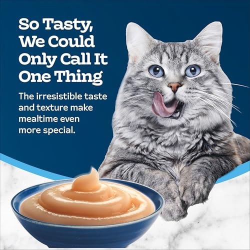 Blue Buffalo Tastefuls Purées Natural Cat Food Complement with 5 Ingredients, Chicken, Tuna, Beef, 3-oz Resealable Pouches, 12-ct Variety Pack