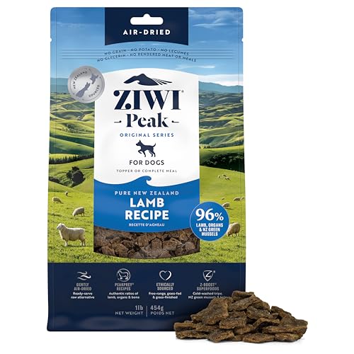 ZIWI Peak Air-Dried Dog Food – Lamb - All Natural, High Protein, Grain Free, Limited Ingredient w/ Superfoods (16oz)