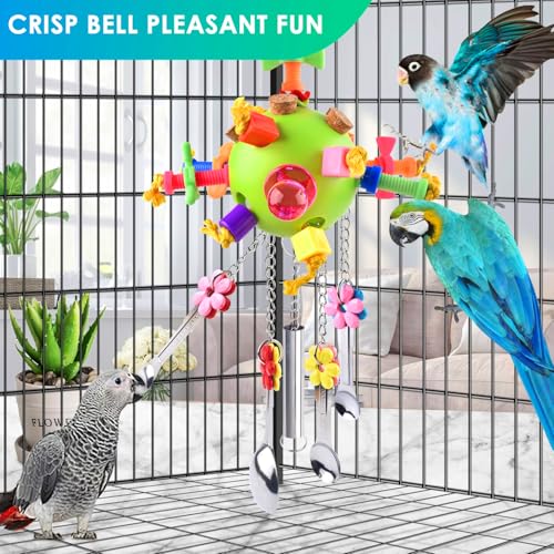 KATUMO Bird Toys, Parrot Pull Spoons Toys for Conure Cage Parakeet Cockatiel Quarker African Grey Mini Macaw  Parrots Cockatoo Small to Medium Birds