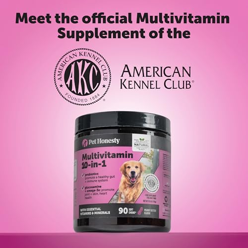 10-in-1 Dog Multivitamin Supplement with Glucosamine & Probiotics - Hip & Joint Support, Digestive Health, Immune Support, Heart & Skin - All-in-One