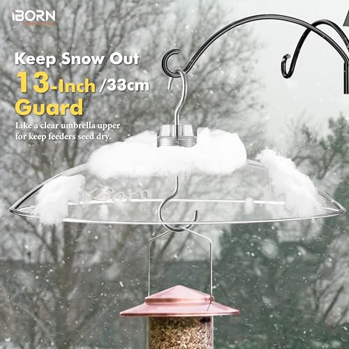 iBorn Baffles for Bird Feeders, 13” Bird Feeder Cover for Rain Guard, Birds Feeders Rain Guard, Full Protection for Feeders for Outdoors, Chew-Proof