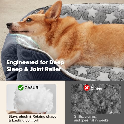 GASUR Dog Beds Small Medium Size, Small Dog Bed Washable, Orthopedic Pet Sofa Bed, Pet Cuddler Anti-Slip Bottom, Soft Calming Sleeping Warming Puppy