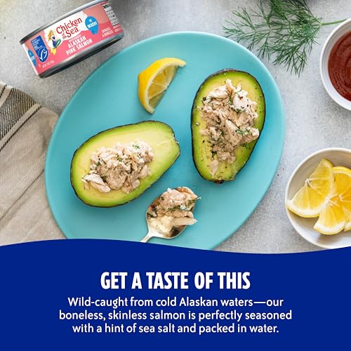Chicken of the Sea Alaskan Pink Canned Salmon in Water, 5 Ounce Cans, 12-Count – High Protein Skinless & Boneless Wild Caught Salmon – Delicious Wild