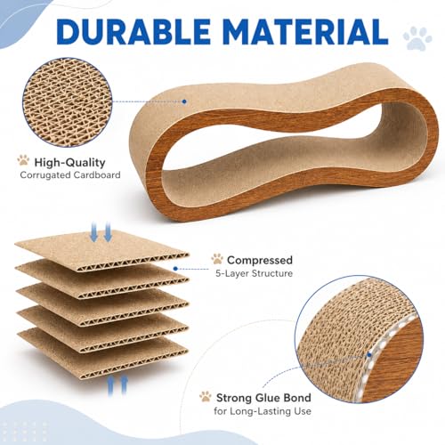 Simple Delxue Cat Scratcher, 2 in 1 Cat Scratching Board, Cat Cardboard, Scratch Lounger, Large, 27.56 x9.45 x8.86 inch
