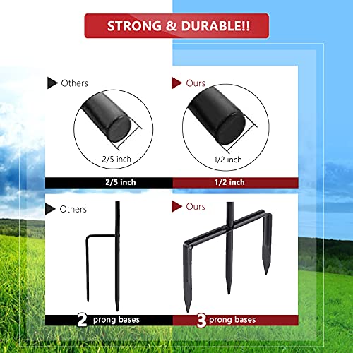 EXCMARK 2 Pack Shepherd Hook Adjustable Height 31/24/16’’ 1/2 inch Thick Use at Weddings, Hanging Solar Lights, Lanterns, Bird Feeders, Metal Hanger