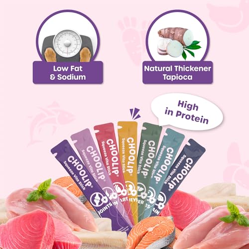 Choolip Squeeze Vita Stick Lickable Cat and Dog Treats – 49-Count Variety Pack – Real Meat Puree with Multivitamins for Total Pet Wellness