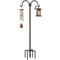 Relx Bird Feeder Pole - Adjustable Double Shepherds Hooks for Bird Feeder with 5 Prong Base - 76 Inch Heavy Duty Shepherds Hooks for Outdoor,Hanging